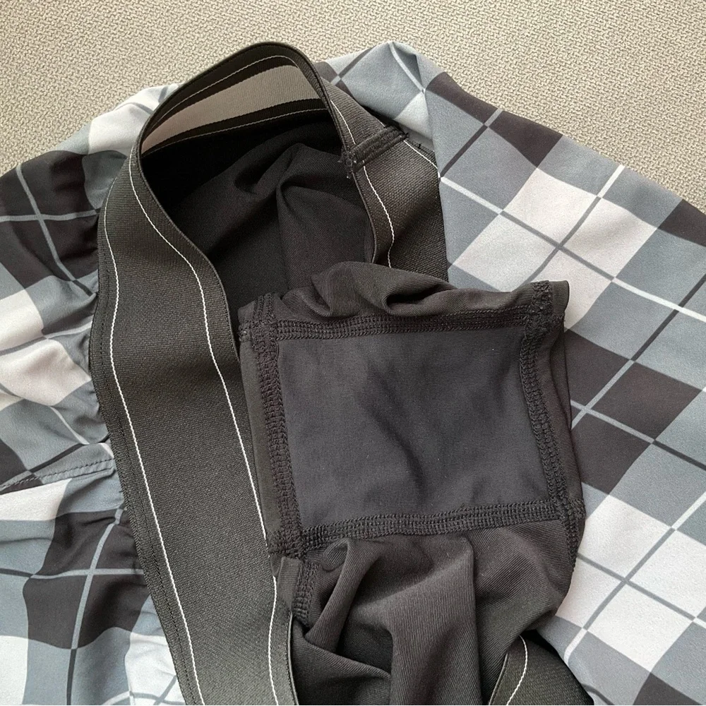 Alo Yoga Argyle Match Point Tennis Skirt Black/Anthracite S